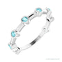 Natural Gemstone Bezel Station Ring in Zircon, platinum