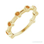 Natural Gemstone Bezel Station Ring in Citrine, 14K yellow gold