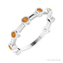 Natural Gemstone Bezel Station Ring in Citrine, 14K white gold