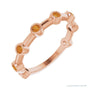 Natural Gemstone Bezel Station Ring in Citrine, 14K rose gold