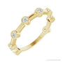 Natural Gemstone Bezel Station Ring in Diamond, 14K yellow gold