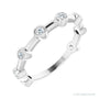 Natural Gemstone Bezel Station Ring in Diamond, 14K white gold