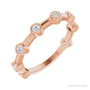 Natural Gemstone Bezel Station Ring in Diamond, 14K rose gold