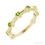Natural Gemstone Bezel Station Ring in Peridot, 14K yellow gold
