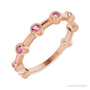 Natural Gemstone Bezel Station Ring in Tourmaline, 14K rose gold