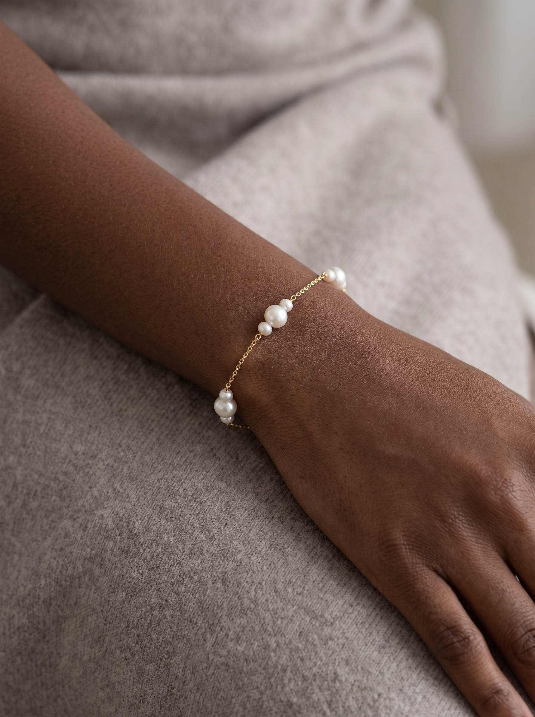 Pearl Cluster Bracelet, worn on the wrist
