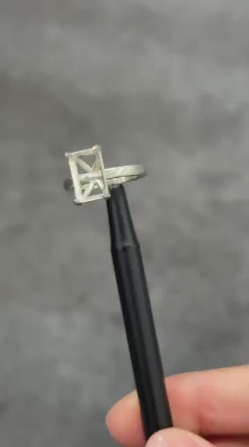 The polished ring before stone setting, turning