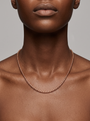 Rounded Box Chain Necklace in 14K Rose Gold, worn at the collarbone