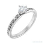 Sapphire Row Compass-Set Solitaire Engagement Ring setting in 14K White Gold, shown with a centre stone (sold separately)