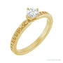 Sapphire Row Compass-Set Solitaire Engagement Ring setting in 14K Yellow Gold, shown with a centre stone (sold separately)