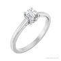 Sapphire Row Elongated-Stone Solitaire Vintage-Inspired Scroll Engagement Ring setting in 14K White Gold, shown with a centre stone (sold separately)