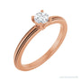 Sapphire Row Solitaire Milgrain Engagement Ring setting in 14K Rose Gold, shown with a centre stone (sold separately)