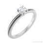 Sapphire Row Solitaire Milgrain Engagement Ring setting in 14K White Gold, shown with a centre stone (sold separately)