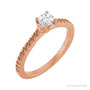 Sapphire Row Solitaire Engagement Ring setting in 14K Rose Gold, shown with a centre stone (sold separately)