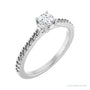 Sapphire Row Solitaire Engagement Ring setting in 14K White Gold, shown with a centre stone (sold separately)