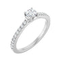 Sapphire Row Solitaire Engagement Ring (4–18 mm) setting in 14K White Gold, shown with a center stone (sold separately) — three-quarter view