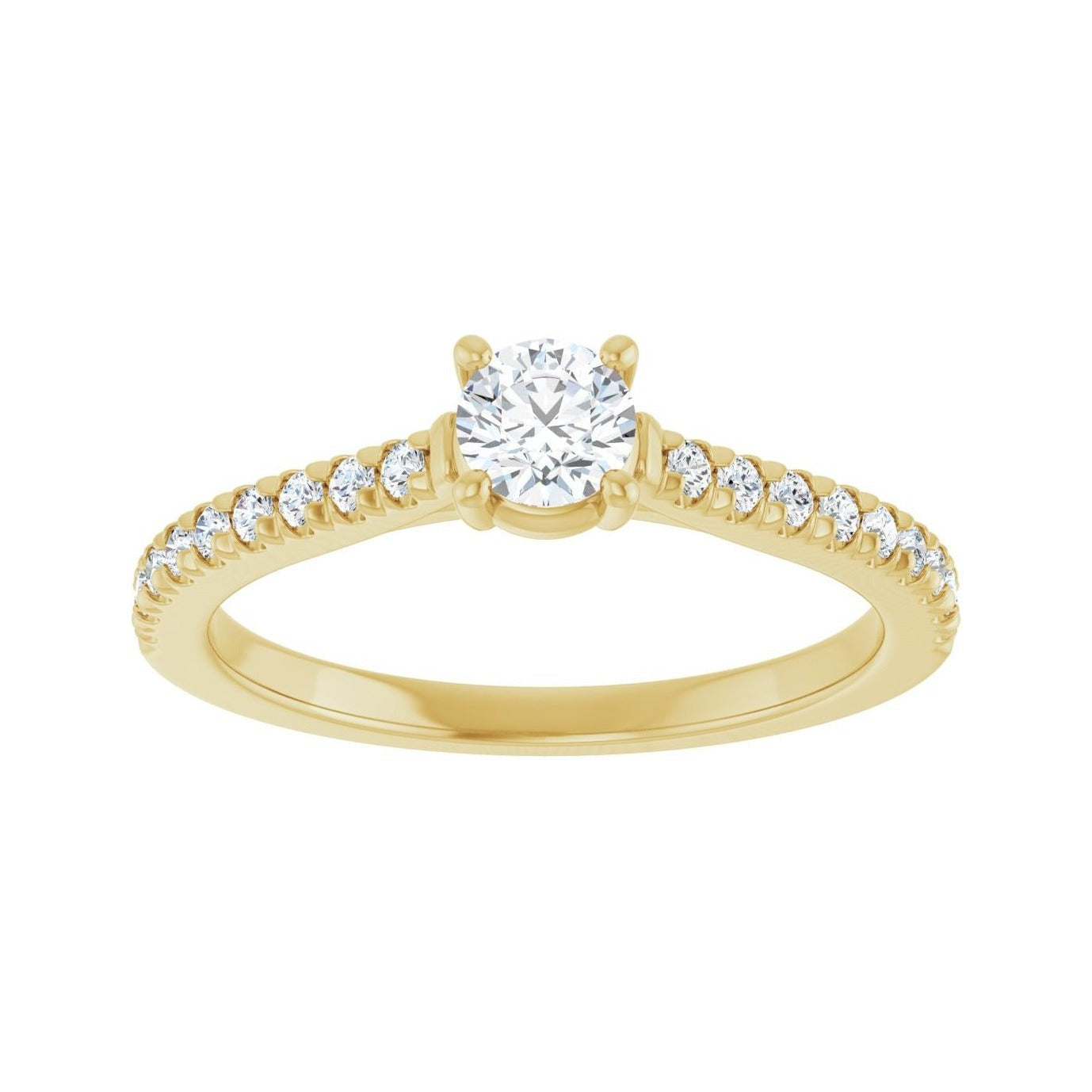 Sapphire Row Solitaire Engagement Ring (4–18 mm) setting in 14K Yellow Gold, shown with a center stone (sold separately)