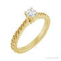 Sapphire Row Solitaire Engagement Ring setting in 14K Yellow Gold, shown with a centre stone (sold separately)