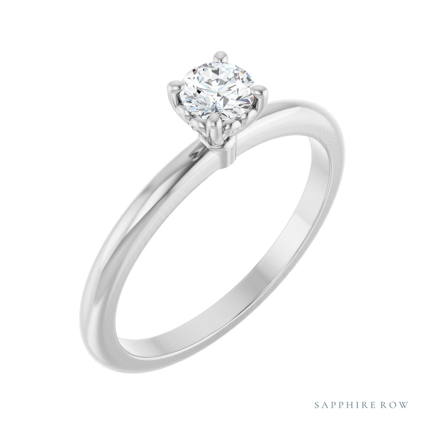 Sapphire Row Solitaire Engagement Ring setting in Platinum, shown with a centre stone (sold separately)