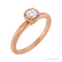 Sapphire Row Vintage Claw-Prong Solitaire Bezel-Style Engagement Ring setting in 14K Rose Gold, shown with a centre stone (sold separately)
