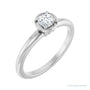 Sapphire Row Vintage Claw-Prong Solitaire Bezel-Style Engagement Ring setting in 14K White Gold, shown with a centre stone (sold separately)
