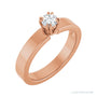 Sapphire Row Vintage Double Claw-Prong Solitaire Engagement Ring setting in 14K Rose Gold, shown with a centre stone (sold separately)