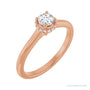 Sapphire Row Cathedral Hidden Halo-Style Engagement Ring setting in 14K Rose Gold, shown with a centre stone (sold separately)