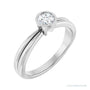 Sapphire Row Elongated-Stone Bezel-Set Solitaire Engagement Ring setting in 14K White Gold, shown with a centre stone (sold separately)