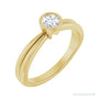 Sapphire Row Elongated-Stone Bezel-Set Solitaire Engagement Ring setting in 14K Yellow Gold, shown with a centre stone (sold separately)