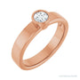 Sapphire Row Bezel-Set Solitaire Engagement Ring setting in 14K Rose Gold, shown with a centre stone (sold separately)