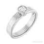 Sapphire Row Bezel-Set Solitaire Engagement Ring setting in 14K White Gold, shown with a centre stone (sold separately)
