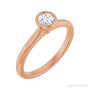 Sapphire Row Flush-Set Bezel-Set Solitaire Engagement Ring setting in 14K Rose Gold, shown with a centre stone (sold separately)