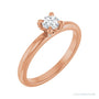 Sapphire Row Claw-Prong Accented Engagement Ring setting in 14K Rose Gold, shown with a centre stone (sold separately)