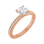 Sapphire Row Accented Engagement Ring (5.8–11 mm) setting in 14K Rose Gold, shown with a center stone (sold separately) — three-quarter view