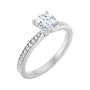 Sapphire Row Accented Engagement Ring (5.8–11 mm) setting in 14K White Gold, shown with a center stone (sold separately) — three-quarter view
