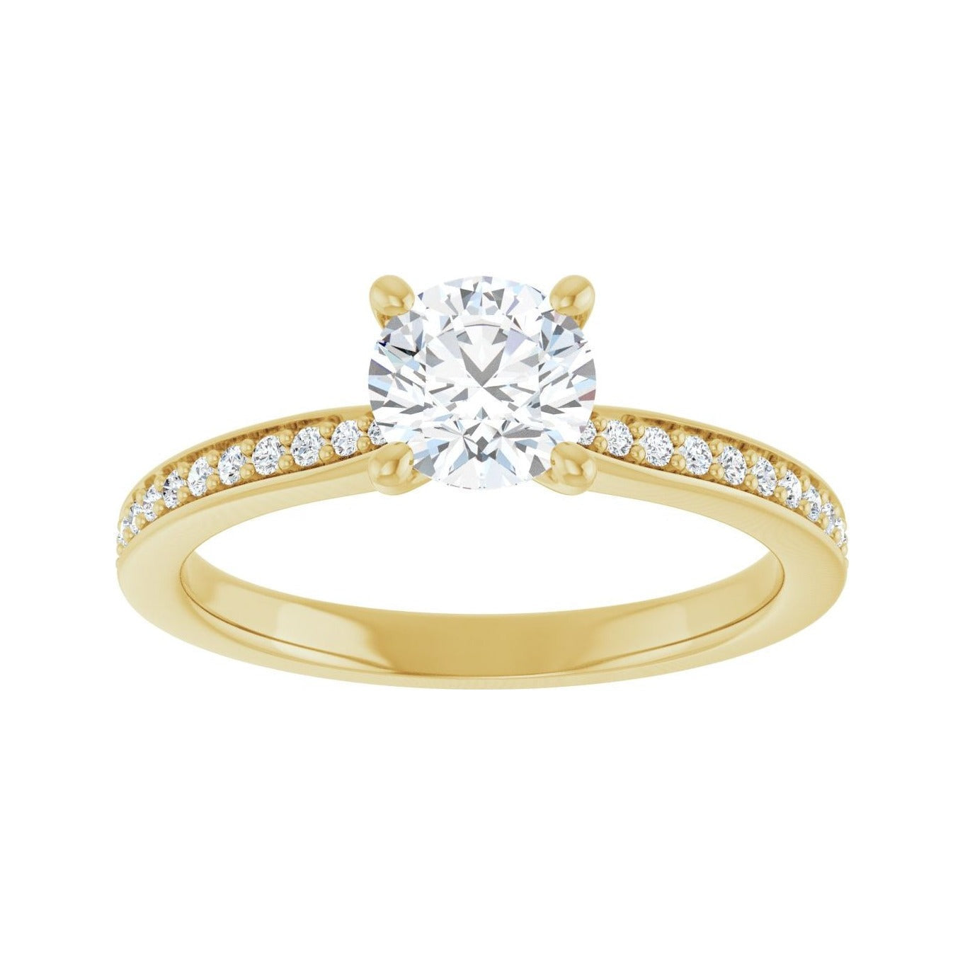 Sapphire Row Accented Engagement Ring (5.8–11 mm) setting in 14K Yellow Gold, shown with a center stone (sold separately)