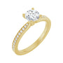 Sapphire Row Accented Engagement Ring (5.8–11 mm) setting in 14K Yellow Gold, shown with a center stone (sold separately) — three-quarter view