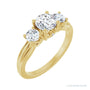 Sapphire Row Hidden-Detail Three-Stone Engagement Ring setting in 14K Yellow Gold, shown with a centre stone (sold separately)