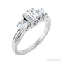 Sapphire Row Hidden-Detail Three-Stone Engagement Ring setting in Platinum, shown with a centre stone (sold separately)