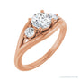 Sapphire Row Low-Profile Three-Stone Engagement Ring (0.125-0.625 ct tw) setting in 14K Rose Gold, shown with a centre stone (sold separately)
