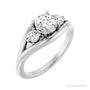 Sapphire Row Low-Profile Three-Stone Engagement Ring (0.125-0.625 ct tw) setting in Platinum, shown with a centre stone (sold separately)