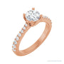 Sapphire Row Vintage Hearts on Top™ Engagement Ring setting in 14K Rose Gold, shown with a centre stone (sold separately)