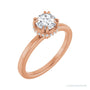 Sapphire Row Vintage Double-Claw Hidden Halo-Style Engagement Ring setting in 14K Rose Gold, shown with a centre stone (sold separately)