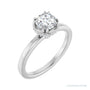 Sapphire Row Vintage Double-Claw Hidden Halo-Style Engagement Ring setting in 14K White Gold, shown with a centre stone (sold separately)