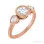 Sapphire Row Low-Profile Bezel-Set Three-Stone Engagement Ring (0.25-0.9 ct tw) setting in 14K Rose Gold, shown with a centre stone (sold separately)