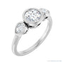 Sapphire Row Low-Profile Bezel-Set Three-Stone Engagement Ring (0.25-0.9 ct tw) setting in 14K White Gold, shown with a centre stone (sold separately)