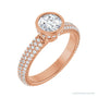 Sapphire Row Hidden-Detail Bezel-Set Hidden Halo-Style Engagement Ring setting in 14K Rose Gold, shown with a centre stone (sold separately)