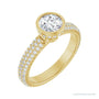 Sapphire Row Hidden-Detail Bezel-Set Hidden Halo-Style Engagement Ring setting in 14K Yellow Gold, shown with a centre stone (sold separately)