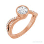 Sapphire Row Elongated-Stone Bezel-Set Engagement Ring setting in 14K Rose Gold, shown with a centre stone (sold separately)