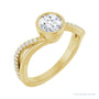 Sapphire Row Elongated-Stone Bezel-Set Engagement Ring setting in 14K Yellow Gold, shown with a centre stone (sold separately)